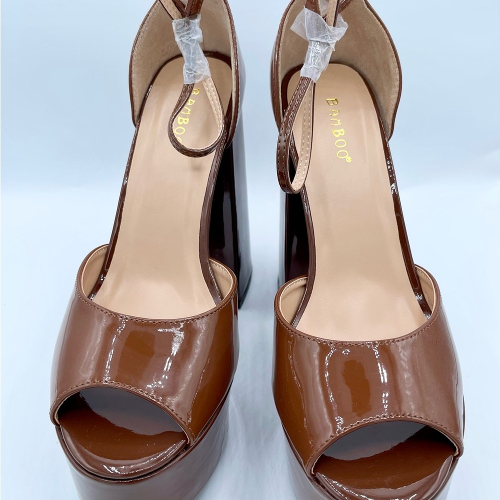 Brand New Bamboo Platform Heels Size 10 - Picture 10 of 17